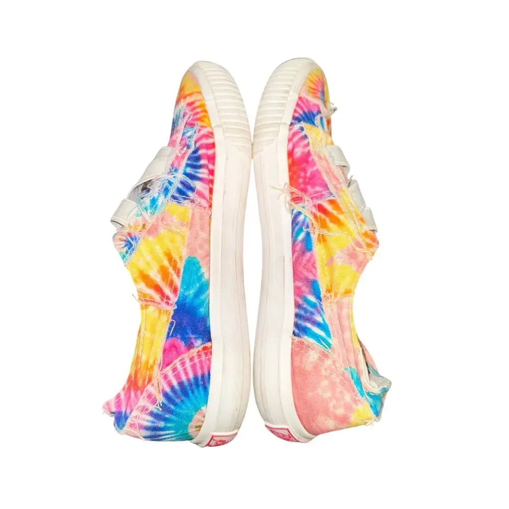 Blowfish Malibu Kids Marlo Slip On Sneaker Size 4 Rainbow Tie Dye Canvas Shoes